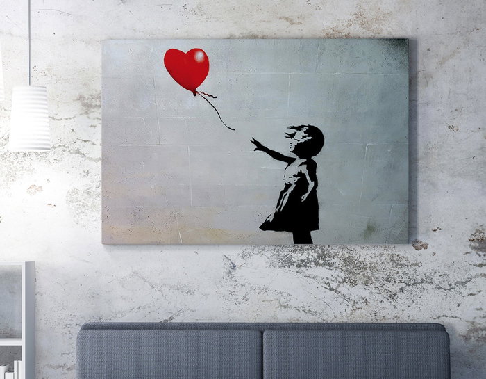 Wallity Cuadro sobre Lienzo Niña con Globo Banksy 70 x 100 cm Wallity Cuadro sobre Lienzo Niña con Globo Banksy 70 x 100 cm